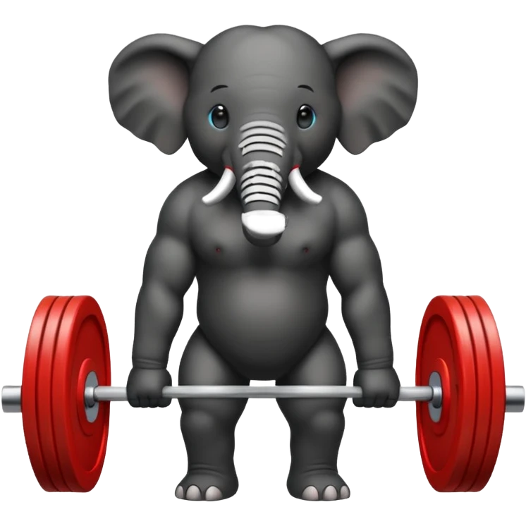  black elephant deadlifting emoji