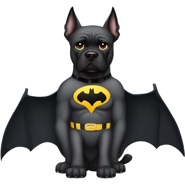 A Cane Corso as thr superhero Bat man. emoji