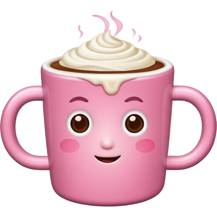Um café rosa emoji