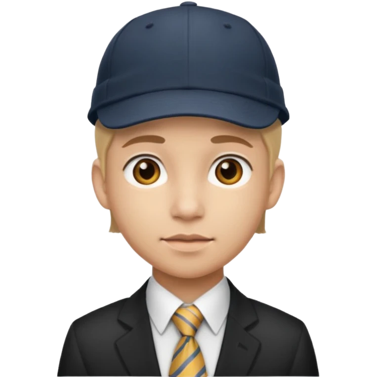 Teen in cap & tie emoji