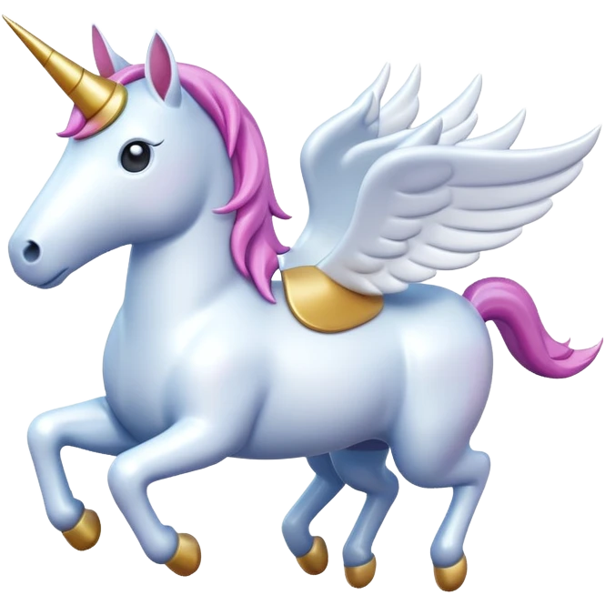 A 3d unicorn 🦄 on a plane ✈️  emoji
