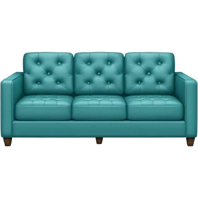 Square smooth teal three-seater sofa  emoji