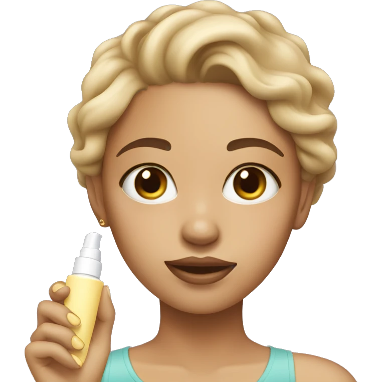 Light skinned girl applying cream on face emoji
