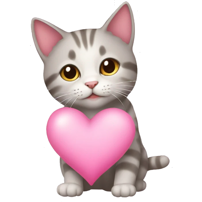 Cat heart love pink star emoji