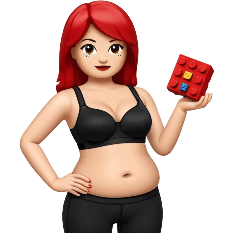 legging brassière noir gonflé ventre femme lego emoji