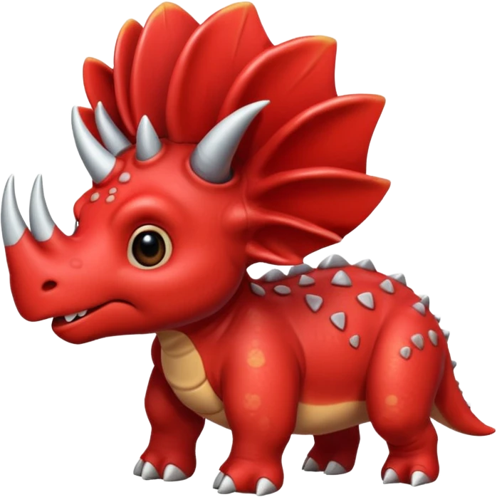 cute red Triceratops emoji