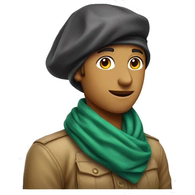 Avec un foulard et un béret  emoji