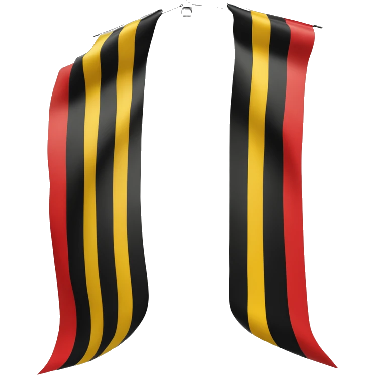 Belgium flag is a vertical tricolor featuring three equal bands of black, yellow, and red. The stripes are arranged vertically from left to right, starting with black on the hoist side, followed by yellow in the middle, and red on the fly side.  emoji