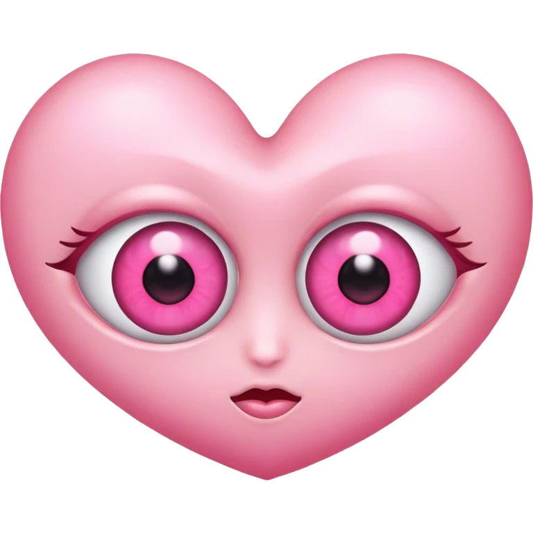 Heart eyes but pink emoji