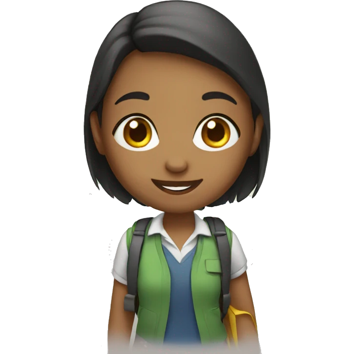 a girl go to school emoji