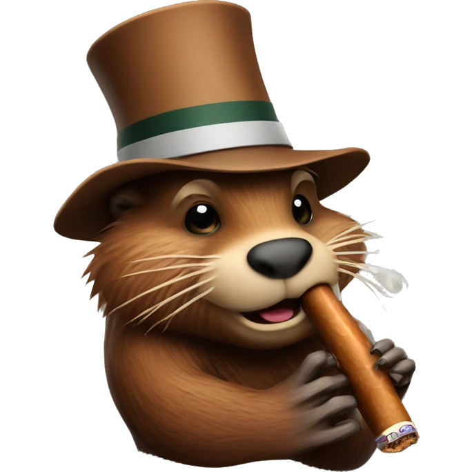 Beaver smoking a cigar emoji
