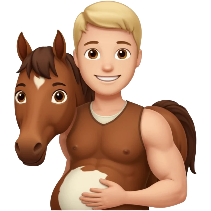 pregnant man  with horse emoji