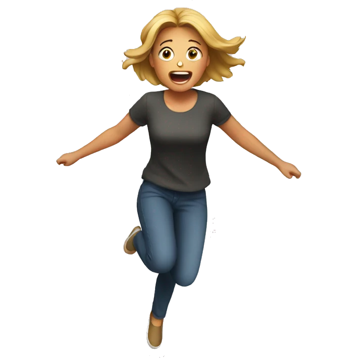 woman scared jumping emoji