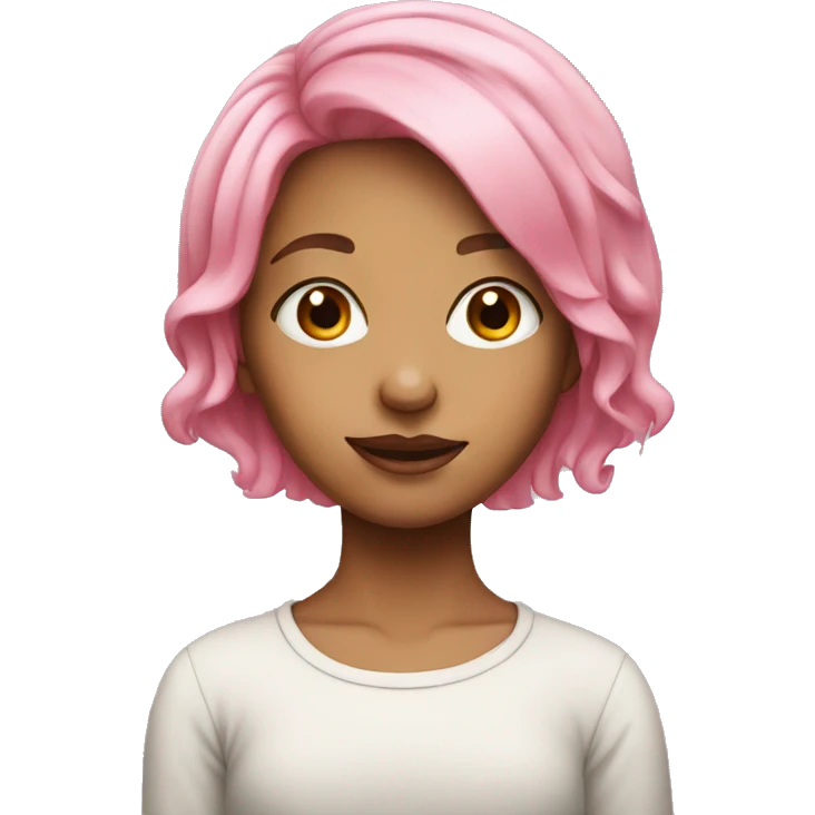 pink haired girl portrait emoji