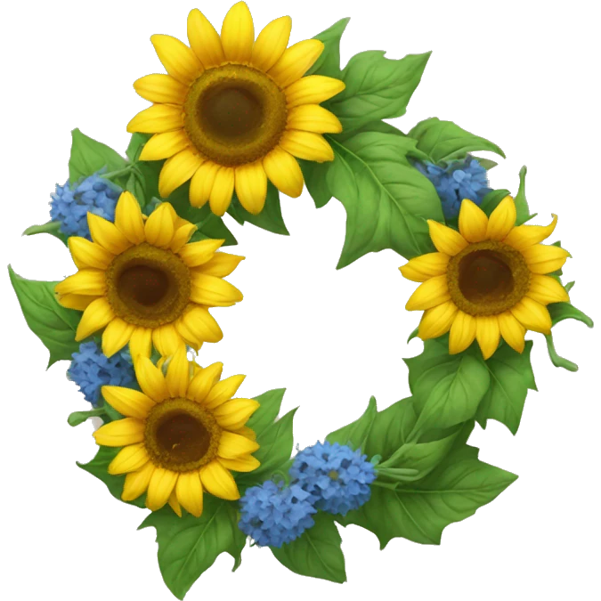 Ukrainian wreath of sunflowers emoji
