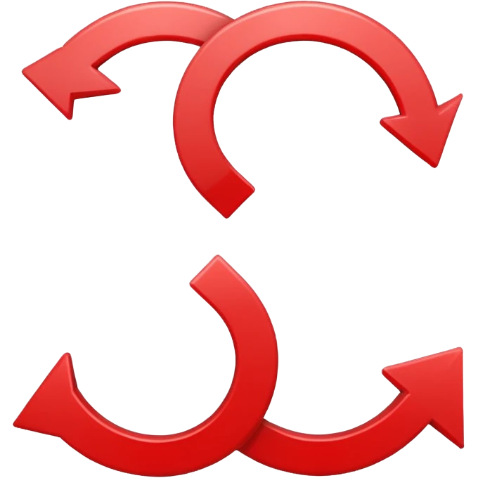 Prompt 15: "Is your backup plan."
Graphic: 🔄 Refresh/loop arrows icon (white with red highlights).
Animation: Arrows rotate smoothly.
Background: Transparent. emoji