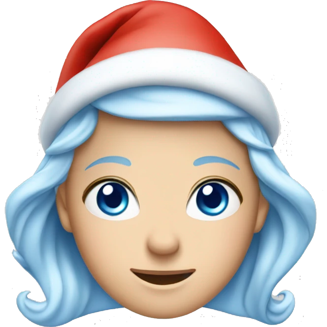 Cinderella wearing Santa hat and have blue eyes emoji