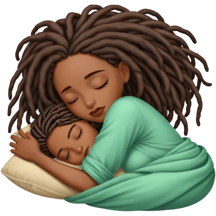 Black woman with locs asleep emoji