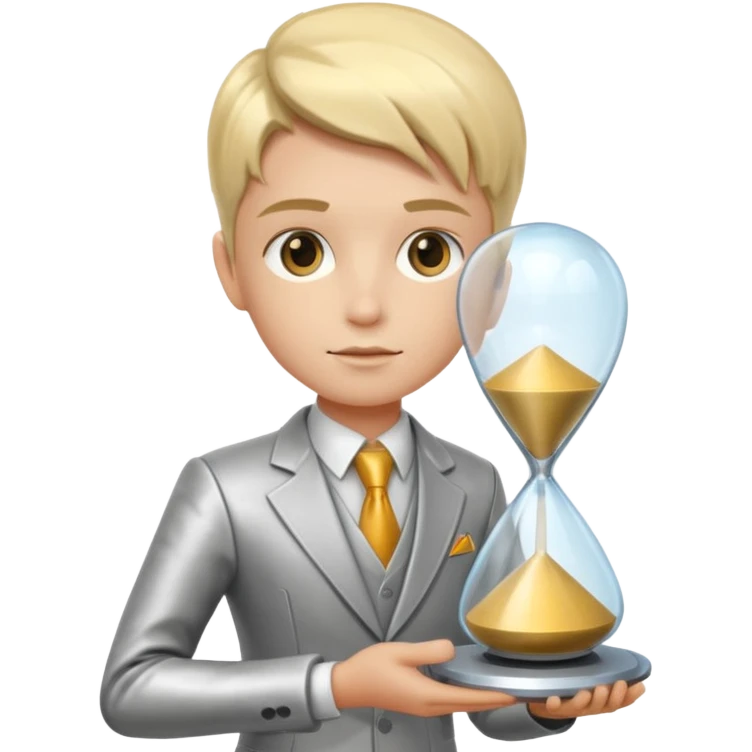 future Explorer with futuristic sandglass emoji