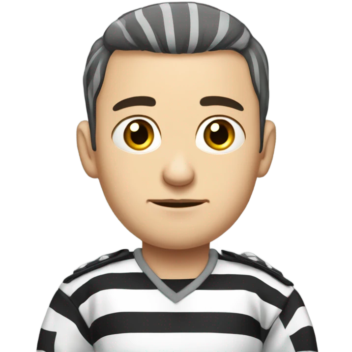 prisoner in prison uniform in Russia emoji