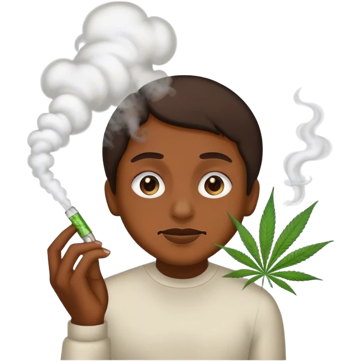 High off weed emoji with smoke  emoji