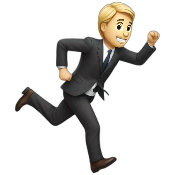 man chasing lawyer emoji
