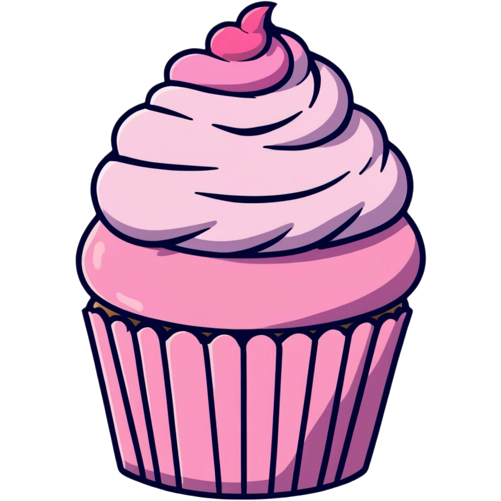 cupcake with pink icing emoji