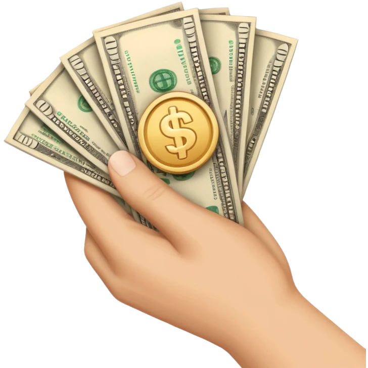 hand holding money emoji