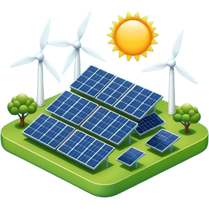 Green energy  power plant solar power  emoji