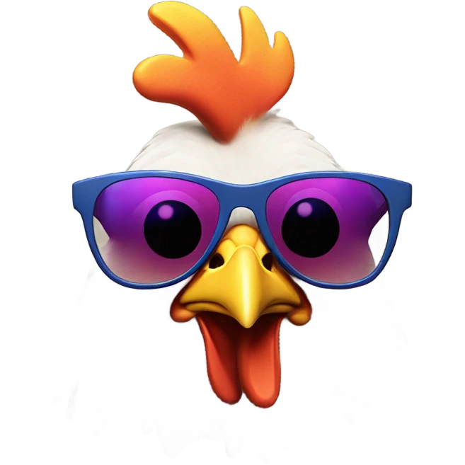 Chicken and sunglasses emoji