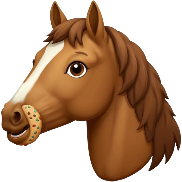 Pferd mit keks im mund emoji