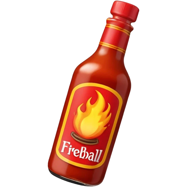 fireball barbecue hot sauce, bold, spicy, energetic, fun emoji style emoji
