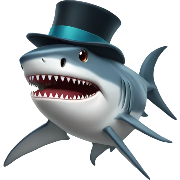 Shark wit tophat emoji
