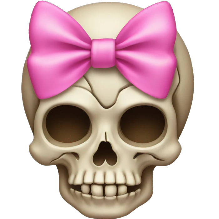 Skull with a pink bow emoji
