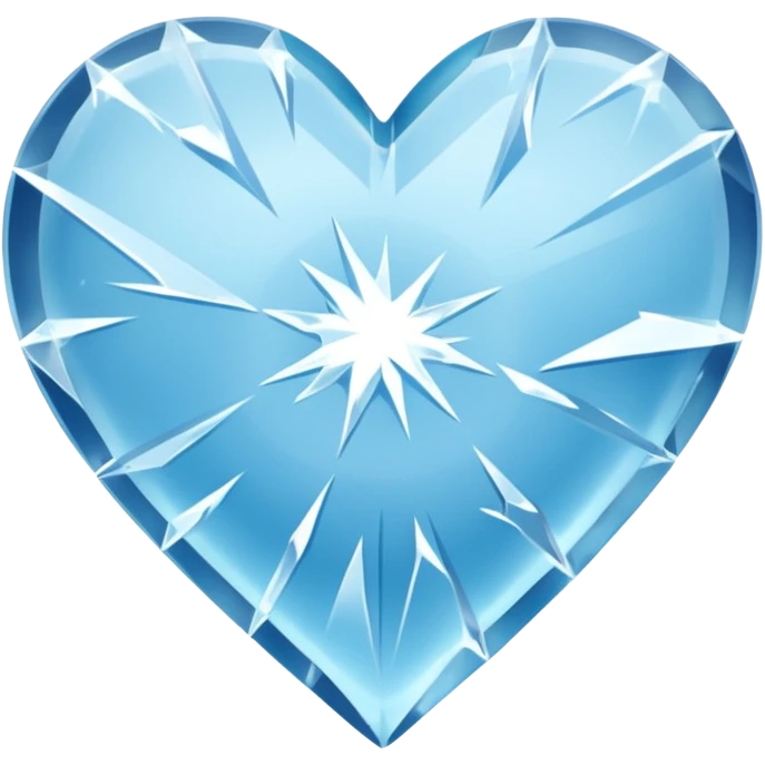 Frozen heart mid-shatter, shards suspended emoji