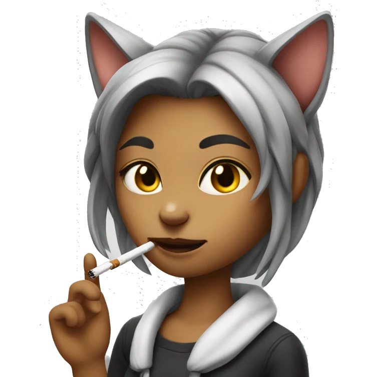 Cat girl smoking  emoji