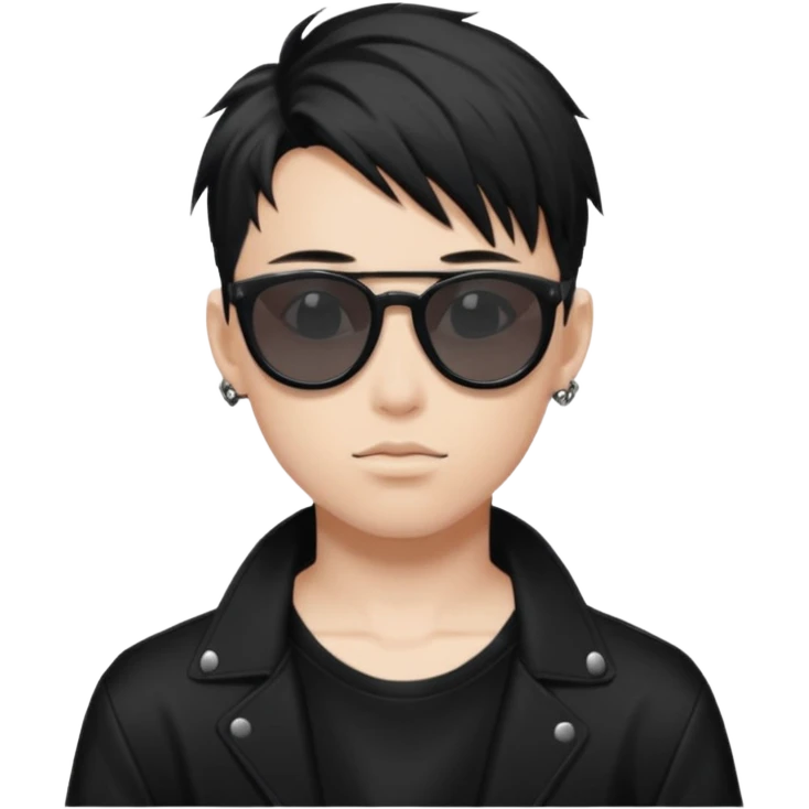 anime boy with tattoo in black balenciaga sunglasses emoji