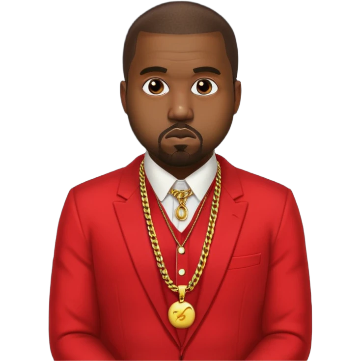 kanye west in red suit emoji