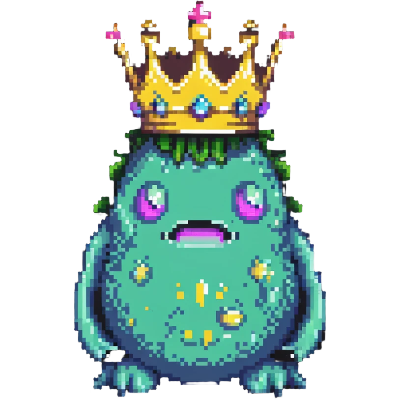slime monster with a crown emoji