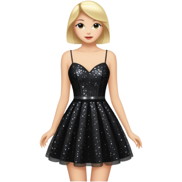 black glittery prom club dress short emoji
