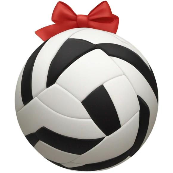 volleyball with a bow on the side of it emoji
