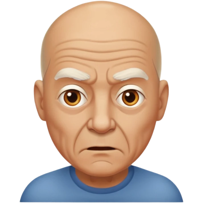agressive elderly man, bald head emoji