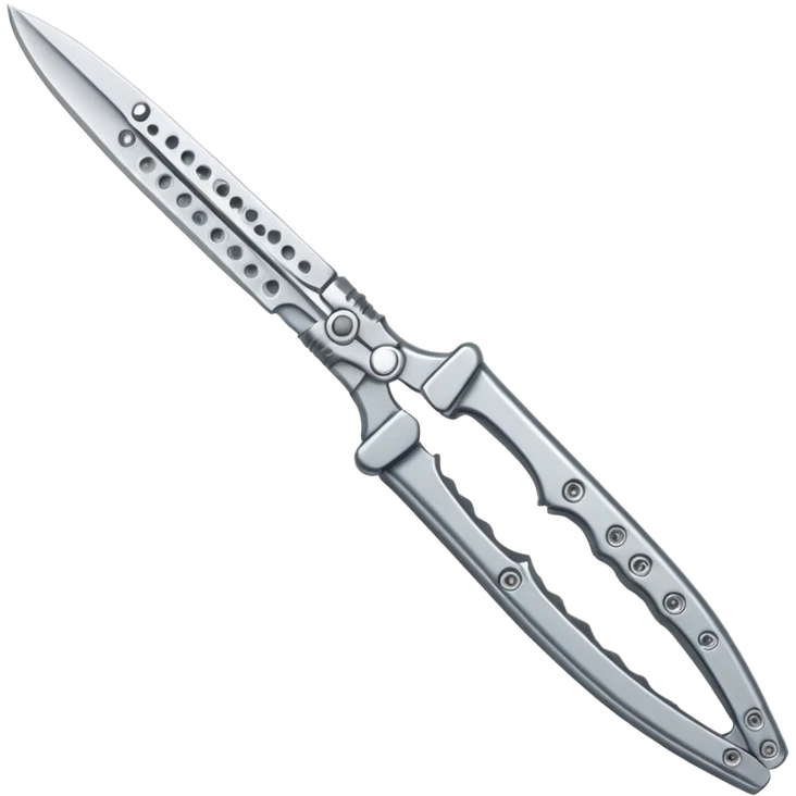 Silver colour butterfly knife not golden emoji