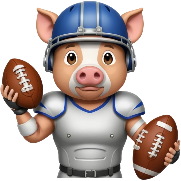 american football player pig emoji