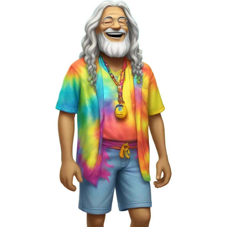 Hippy old man in tropical paradise emoji