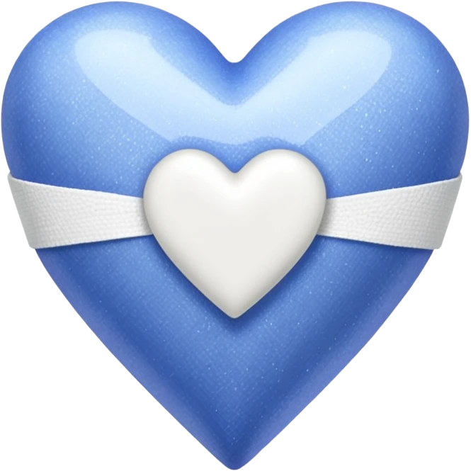 Periwinkle sparkly heart, with one white bandage wrapped around it, high resolution emoji