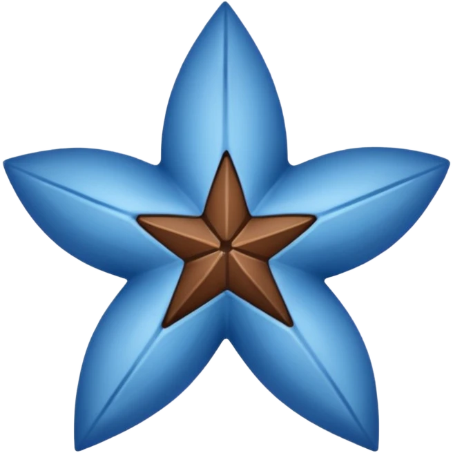 6lı mavi bir yıldızın içinde tik emoji