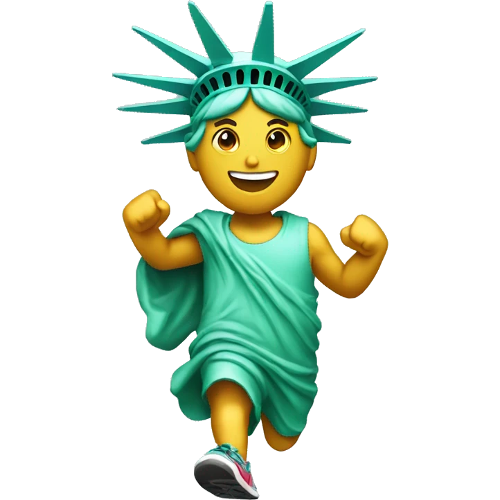 statue of liberty running a marathon emoji
