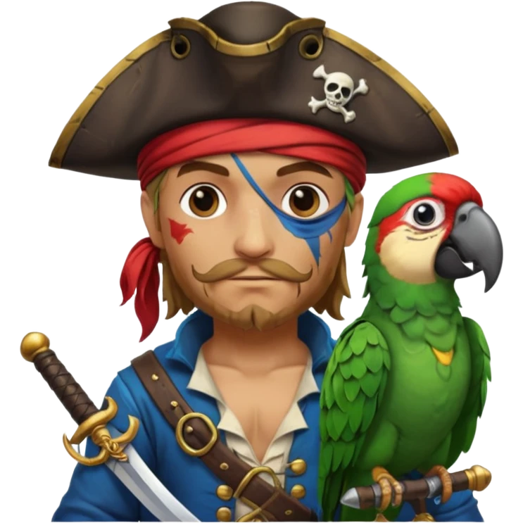 pirate and parrot emoji