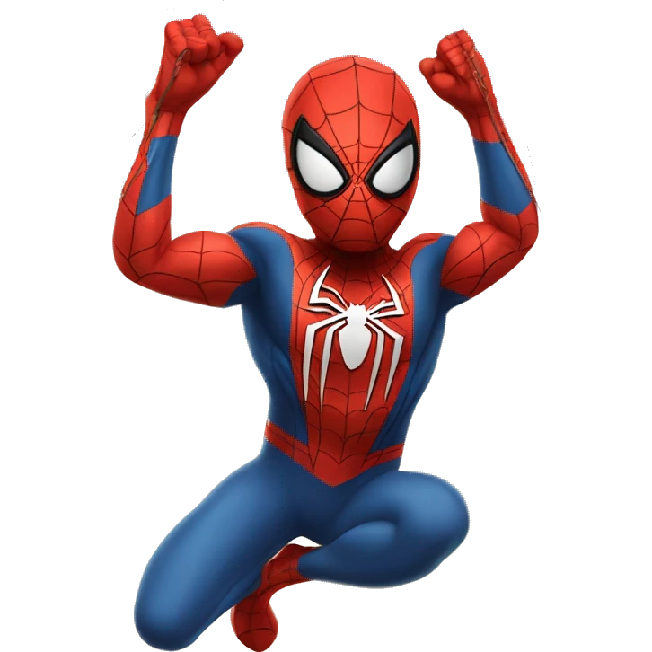 Spider-Man hanging from a web emoji